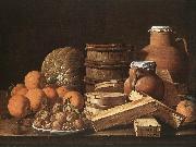 MELeNDEZ, Luis Still Life with Oranges and Walnuts ag oil painting